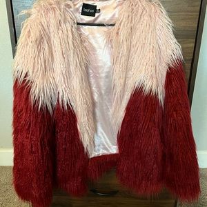 Pink & Red Fuzzy Coat